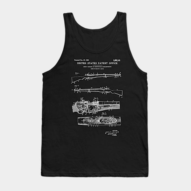 M1 Garand Rifle Patent White Tank Top by Luve